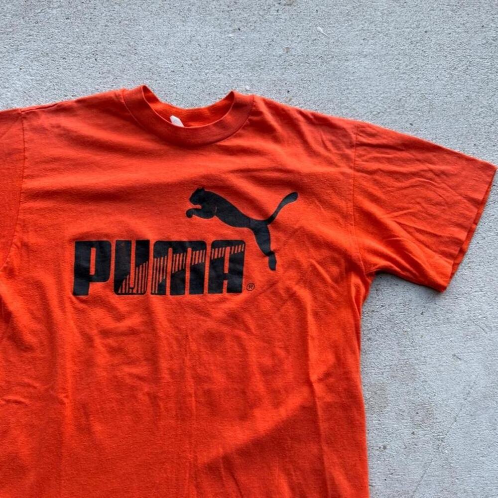 Vintage 80s puma tee orange S/M